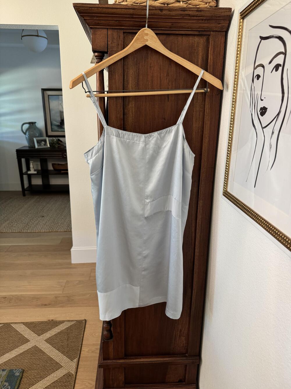 Anne Klein Women's Silk Nightgown XL Light Blue Slip Adjustable Straps - Picture 1 of 7